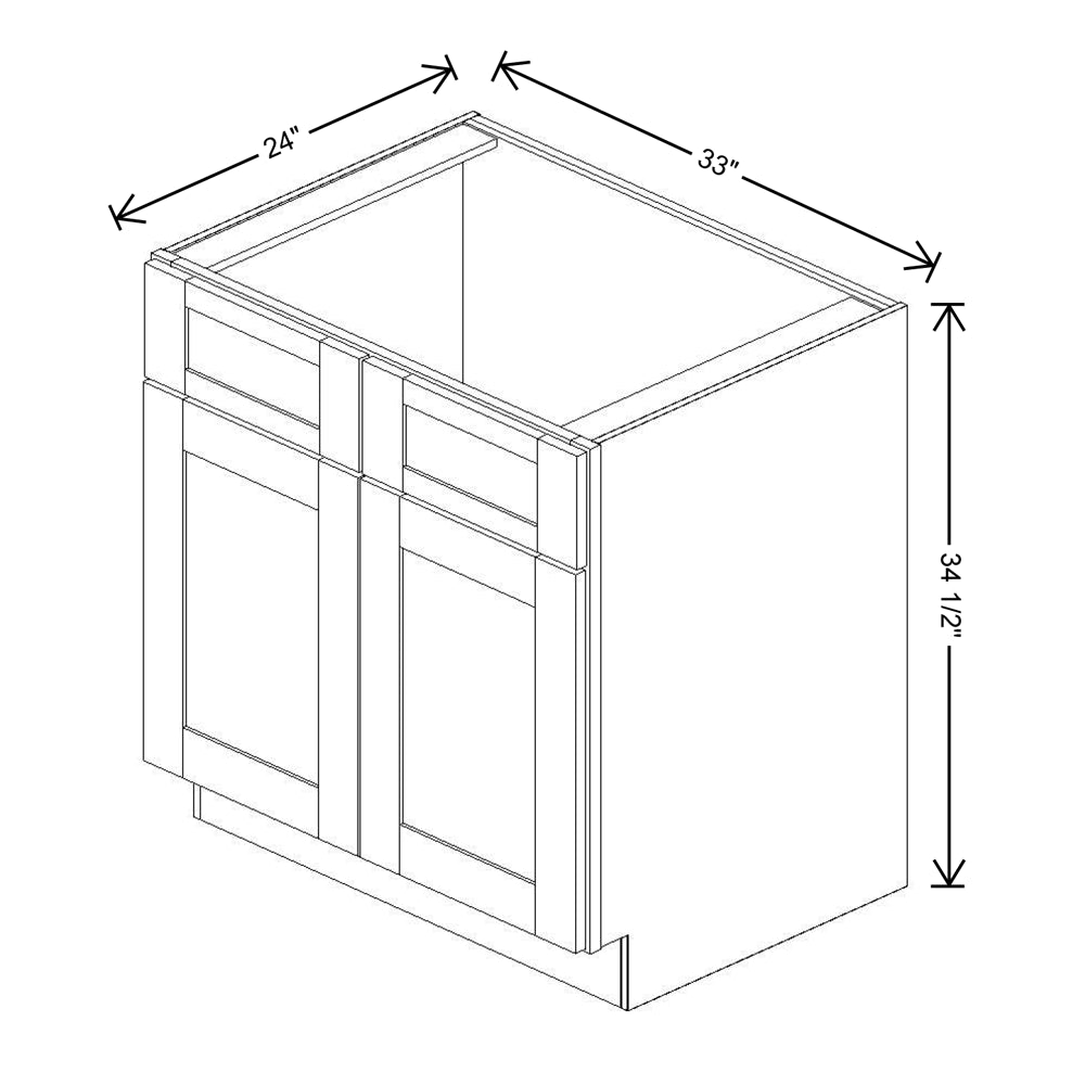Fabuwood Allure Galaxy Indigo 33" W X 34 1/2" H X 24" D Double Door Sink Base Cabinet