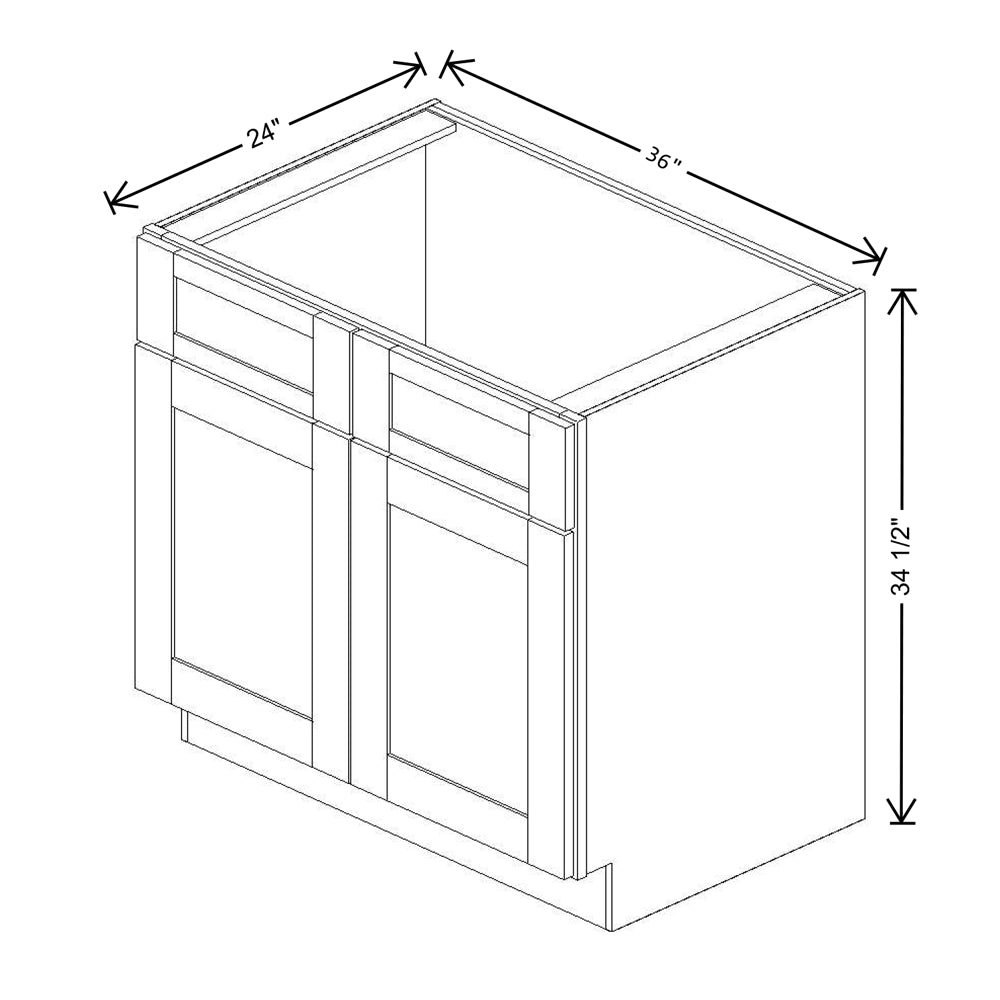 Fabuwood Allure Galaxy Linen 36" W X 34 1/2" H X 24" D Double Door Sink Base Cabinet