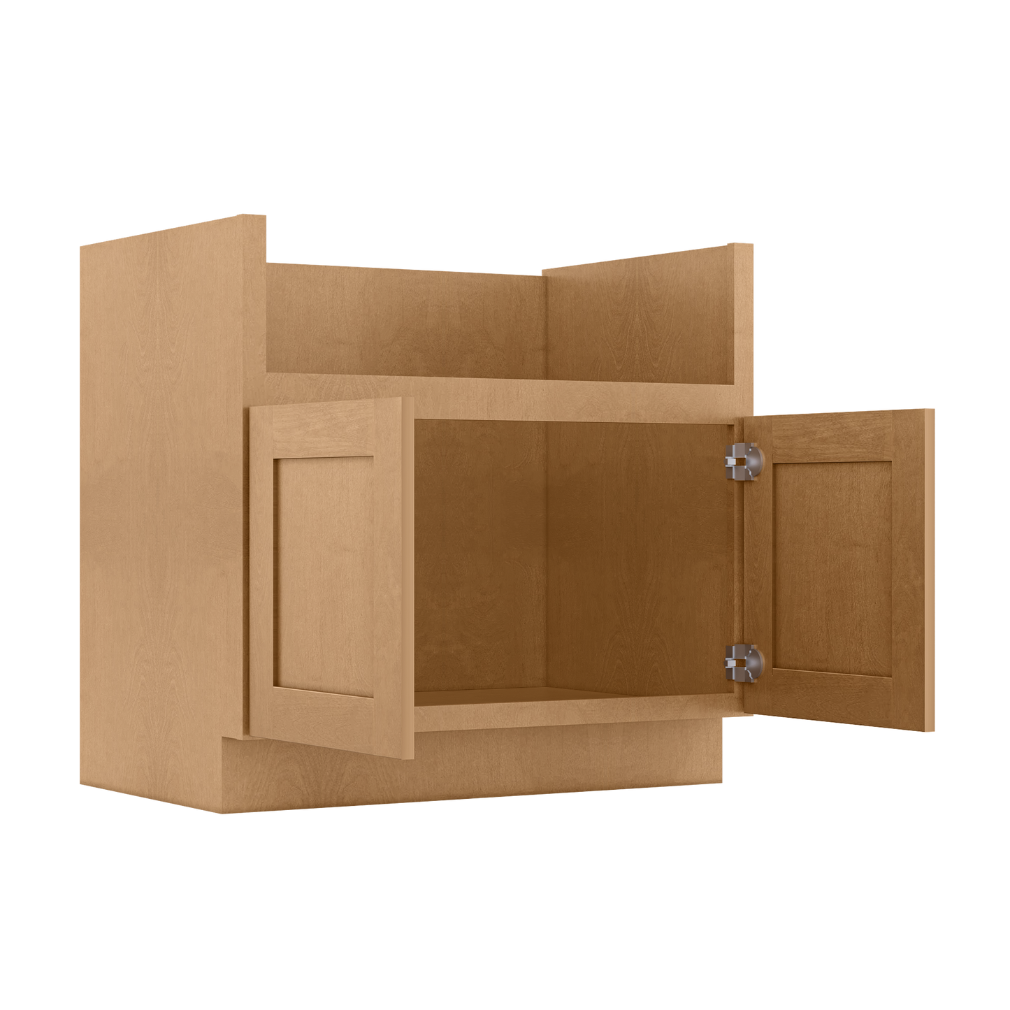 36"W Farmhouse Sink Base Cabinet - Shaker Toffee