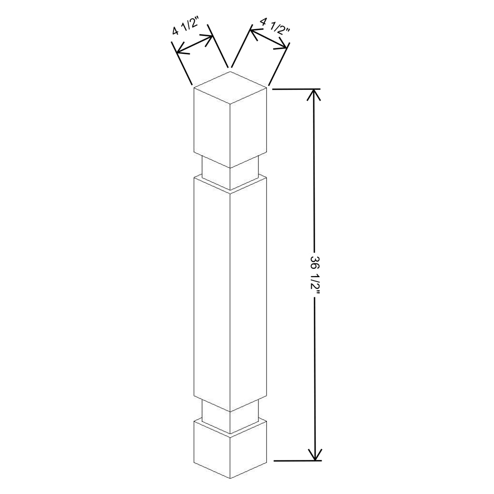 Fabuwood Allure Onyx Horizon 4 1/2"W X 36 1/2"H Standard Post