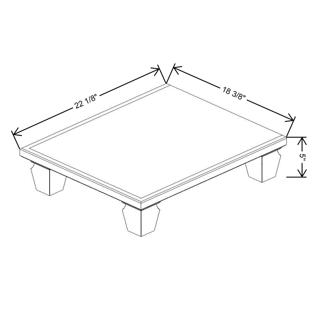 Fabuwood Allure Onyx Frost 18"W & 22"D Shaker Platform With Cove Feet For TP1821