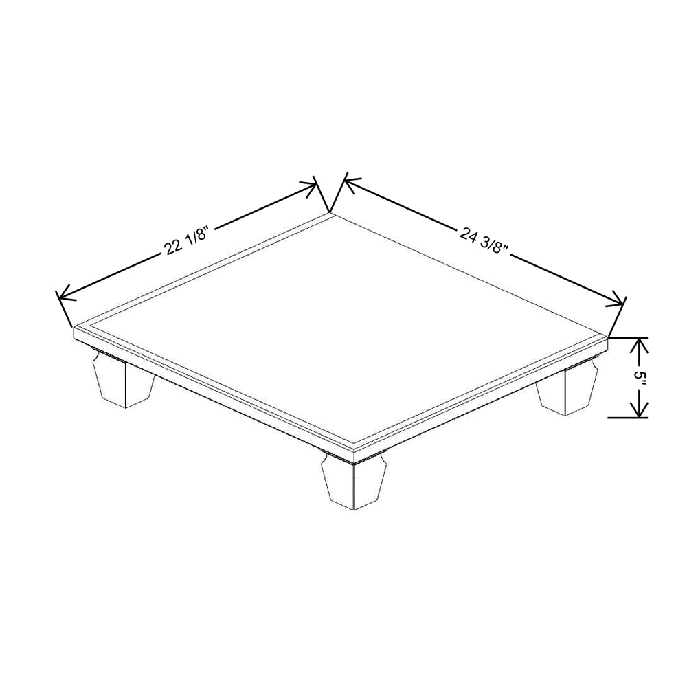 Fabuwood Allure Onyx Frost 24"W & 22"D Shaker Platform With Cove Feet For V24