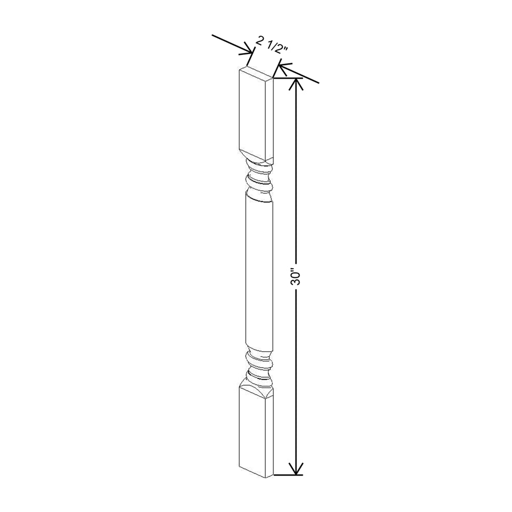 CNC Concord Newport White 30" H Spindle Plain