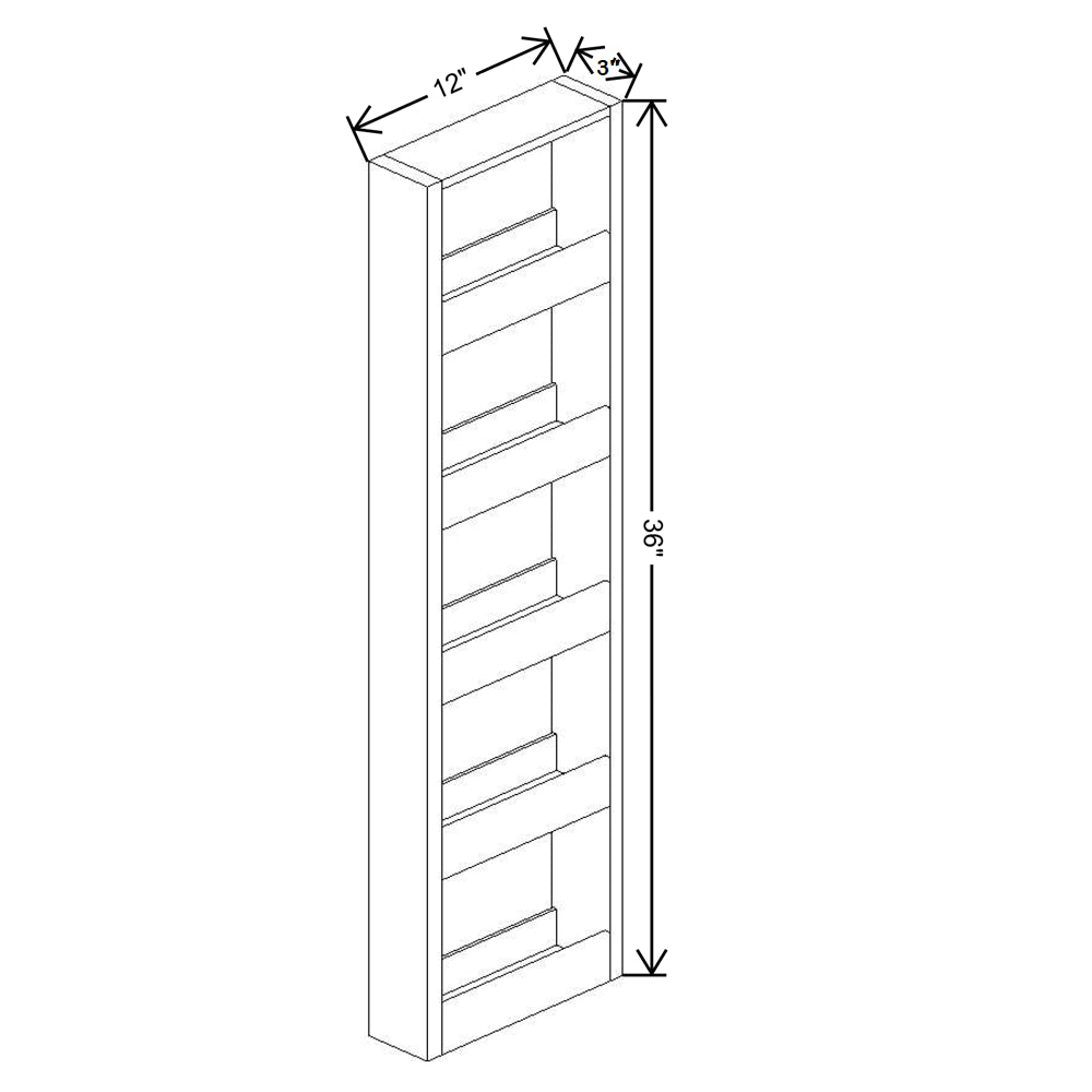 Fabuwood Allure Galaxy Nickel 3" W X 36" H Spice Pull Out Wall {Fil/Cab Ordered Separately}