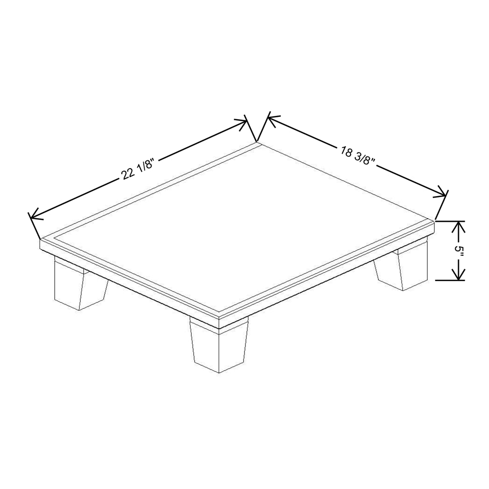 Fabuwood Allure Onyx Frost 18"W & 22"D Shaker Platform With Taper Feet For TP1821