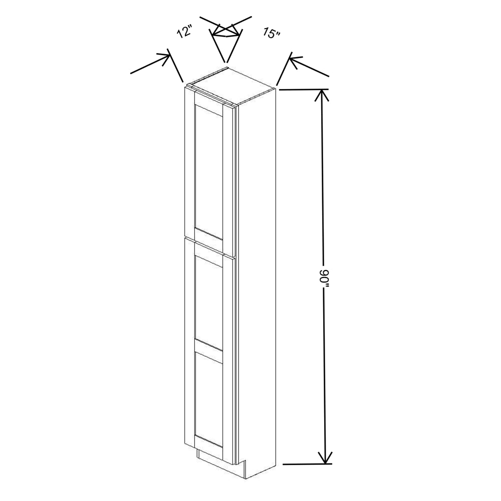 Fabuwood Allure Onyx Frost 15"W X 90"H X 12"D Tall Pantry