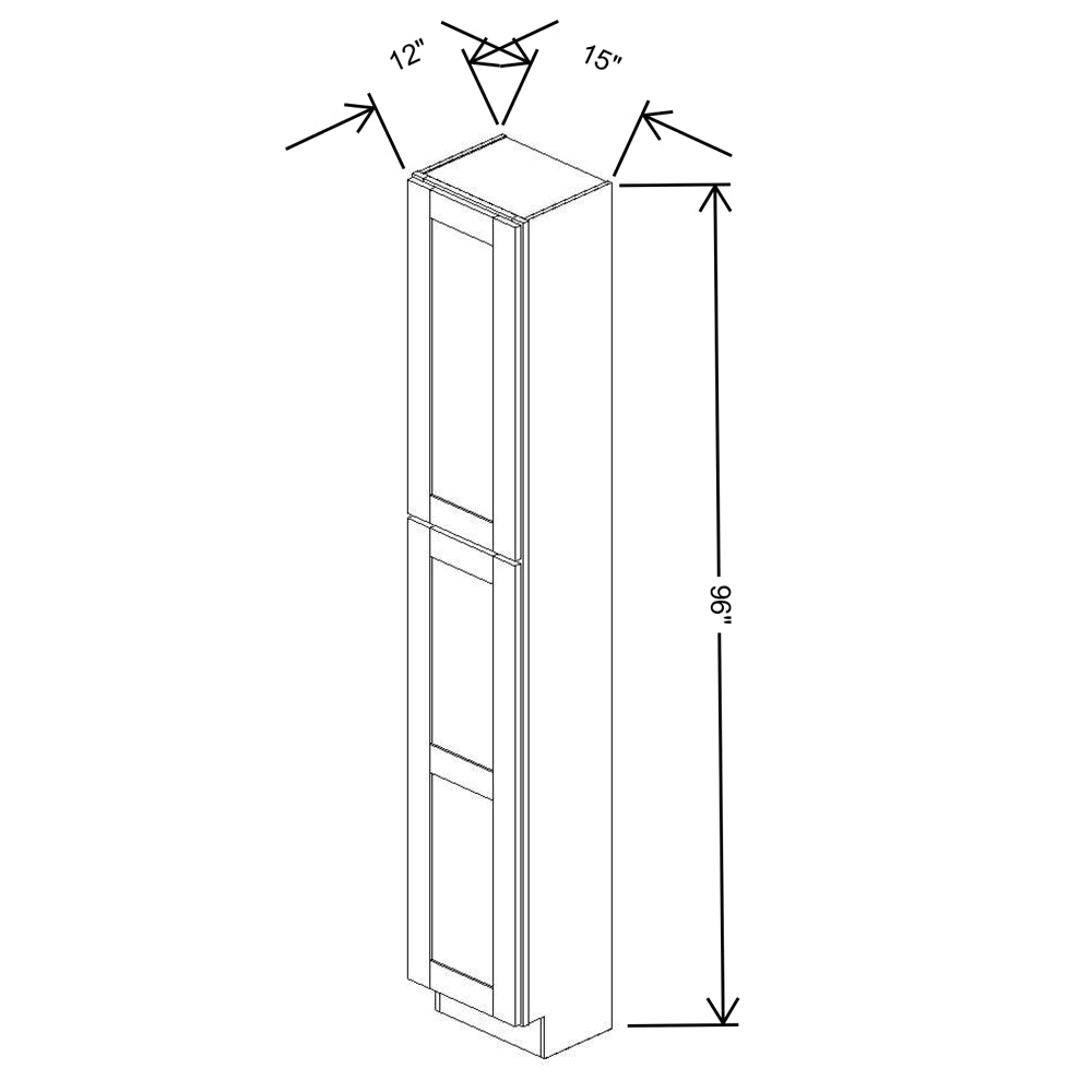 Fabuwood Allure Onyx Frost 15"W X 96"H X 12"D Tall Pantry