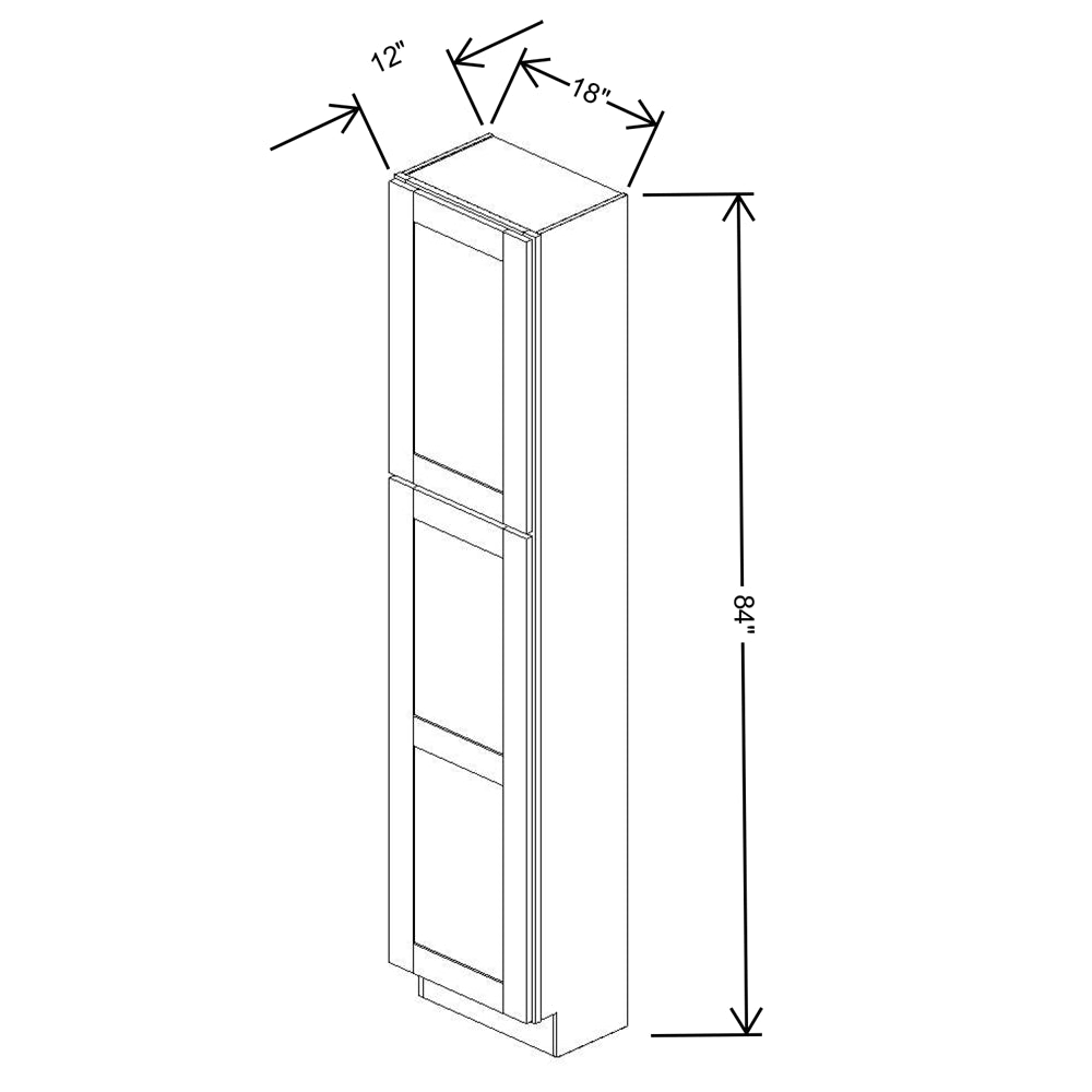 Fabuwood Allure Galaxy Nickel 18"W X 84"H X 12"D Tall Pantry
