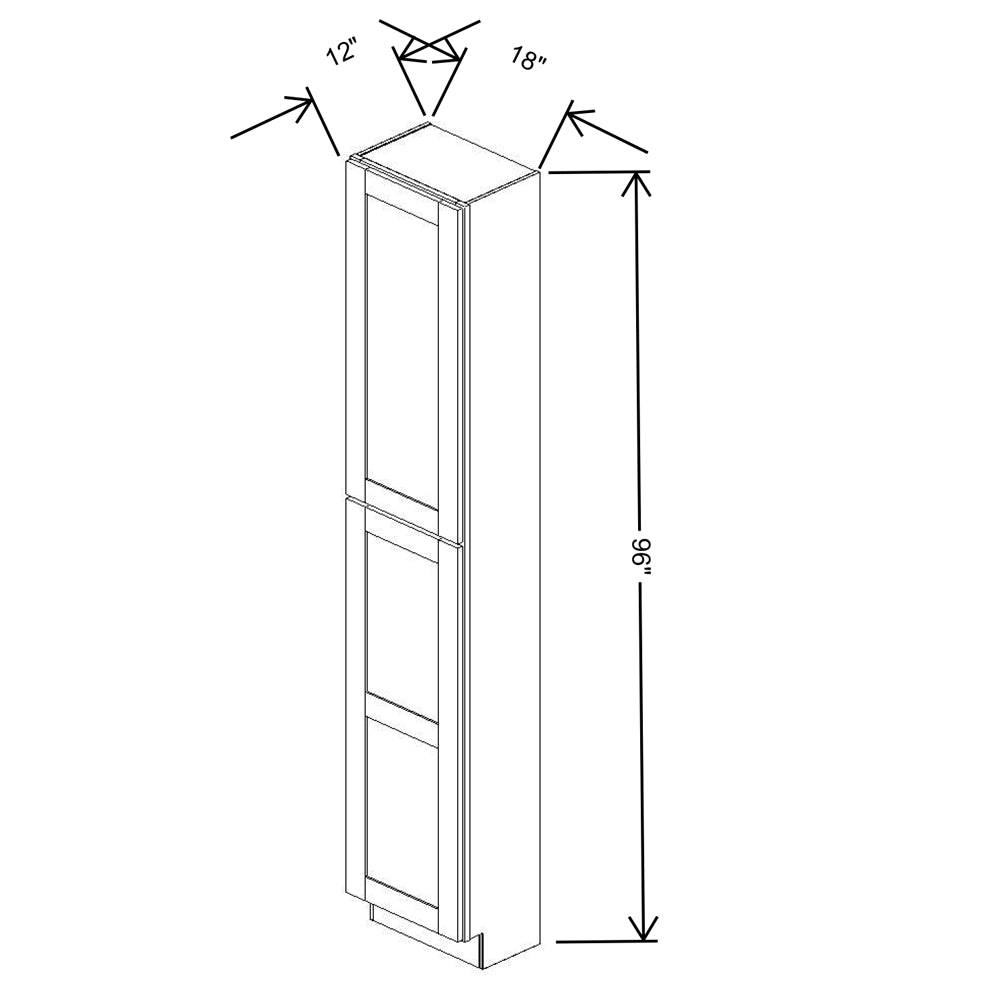 Fabuwood Allure Onyx Frost 18"W X 96"H X 12"D Tall Pantry