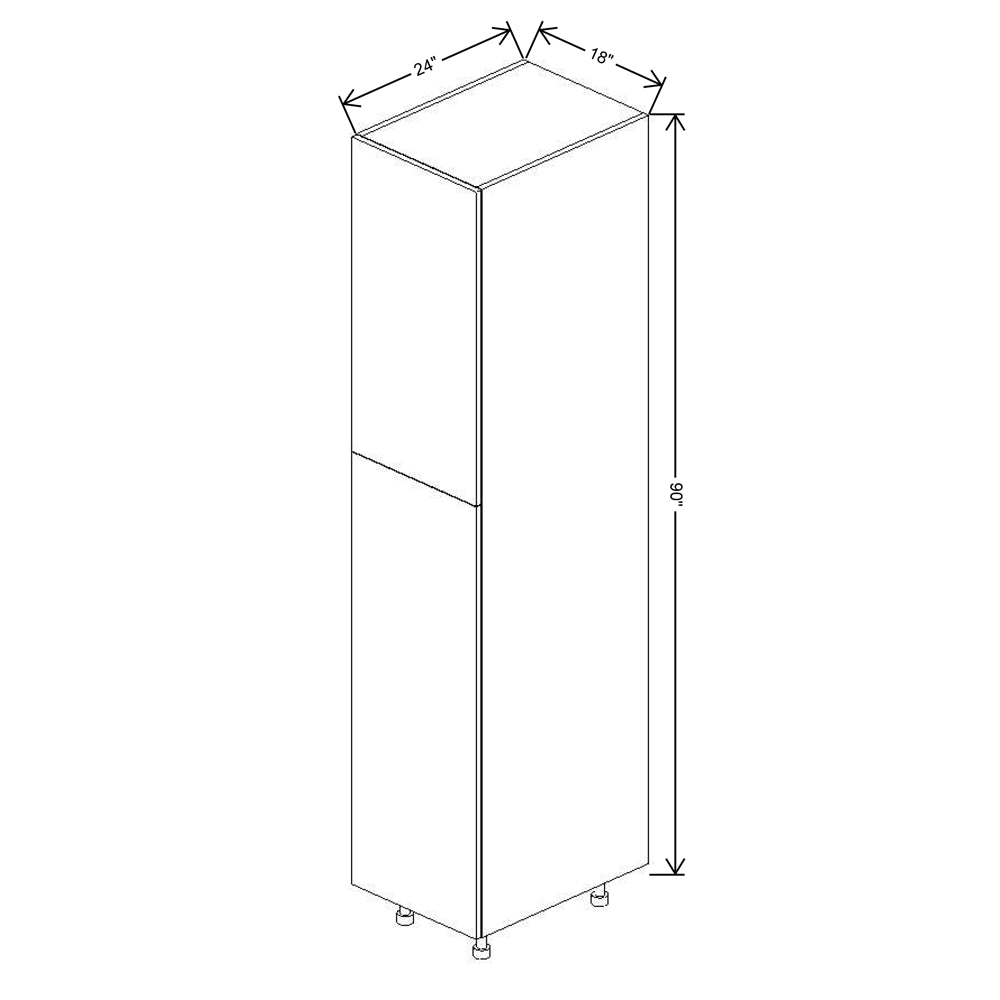 Fabuwood Illume Catalina Bianco Gloss 2 90"H Single Door Pantry