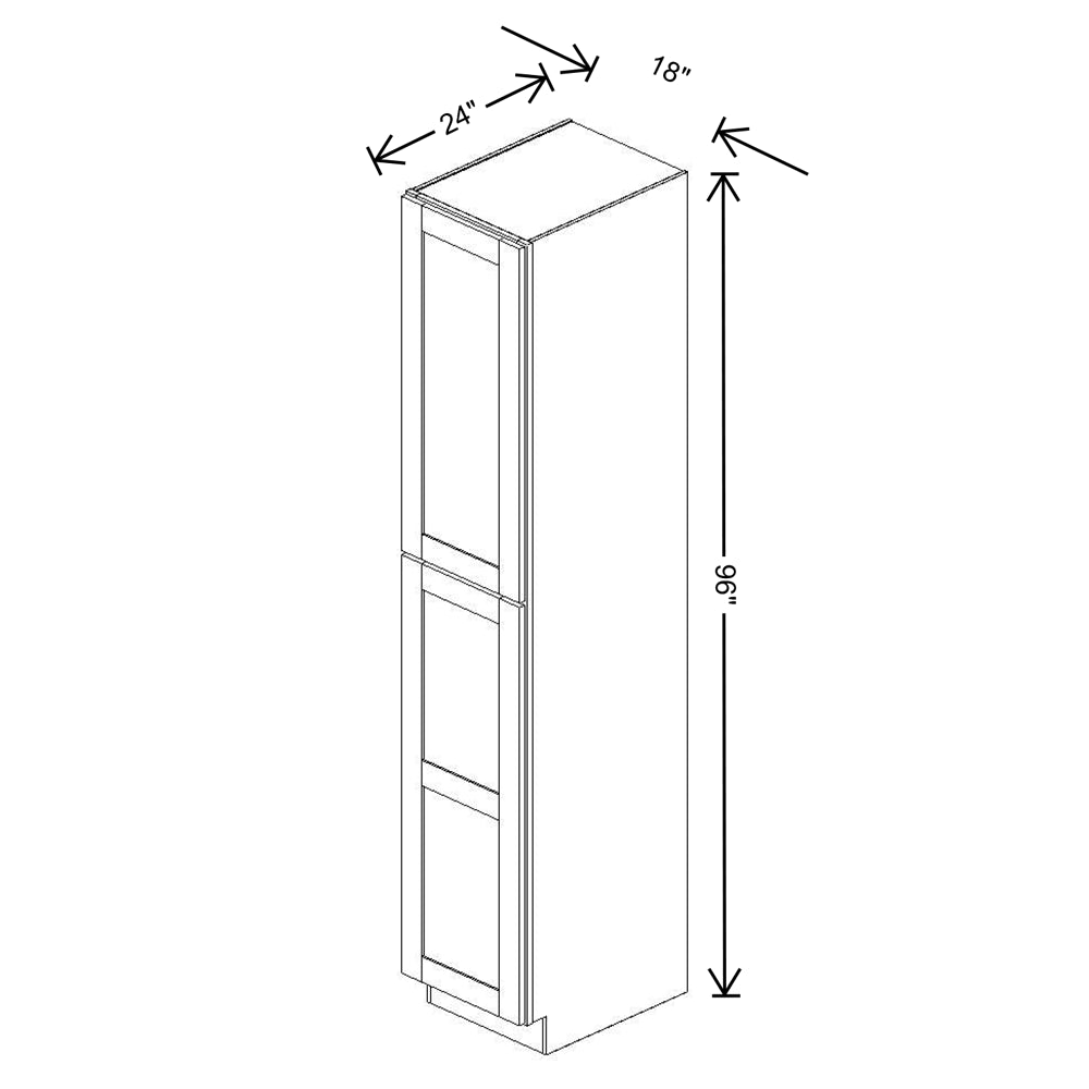 Fabuwood Allure Galaxy Nickel Tall Pantry 18"W x 96"H Shaker Cabinet