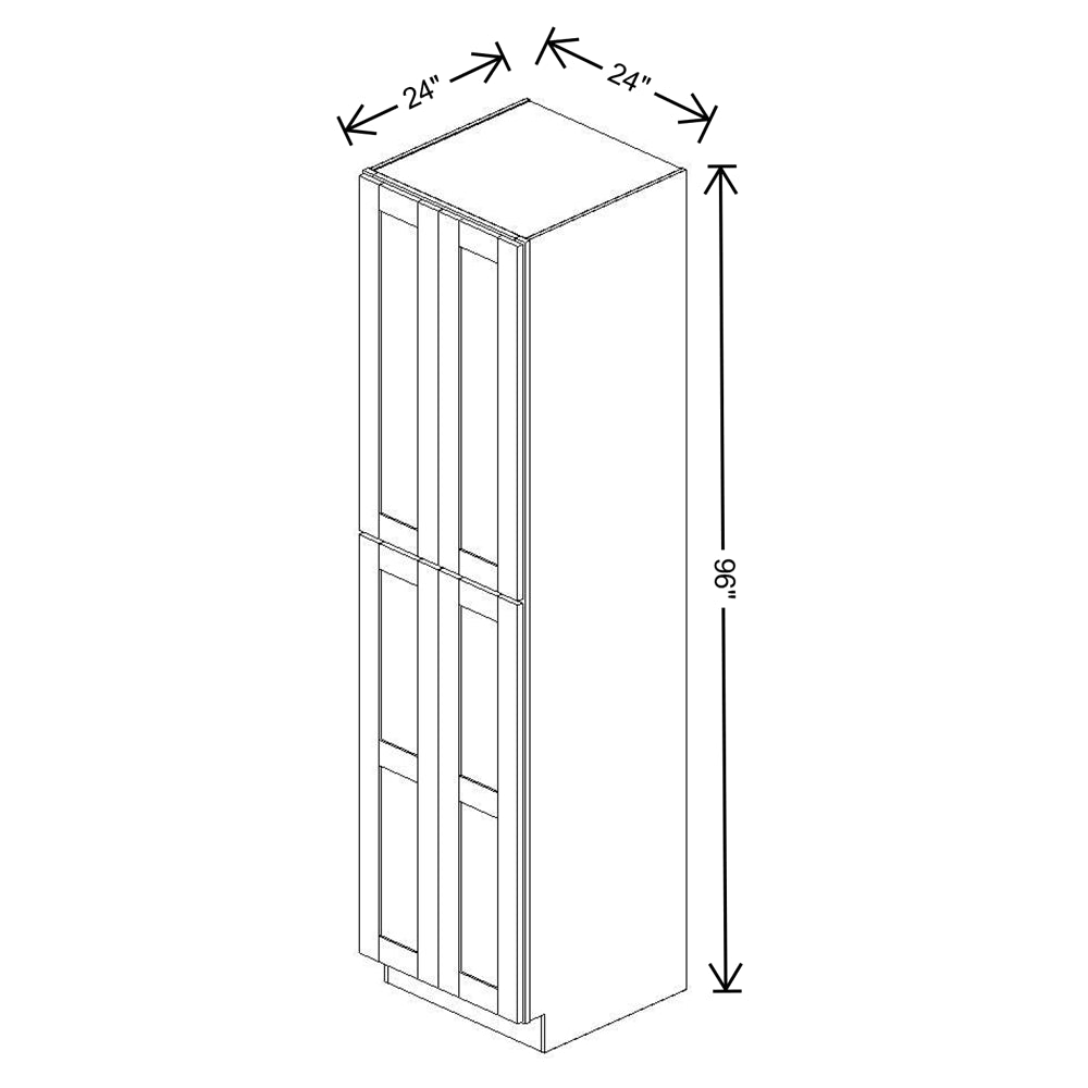 Fabuwood Allure Onyx Frost Tall Pantry 24"W x 96"H Shaker Cabinet