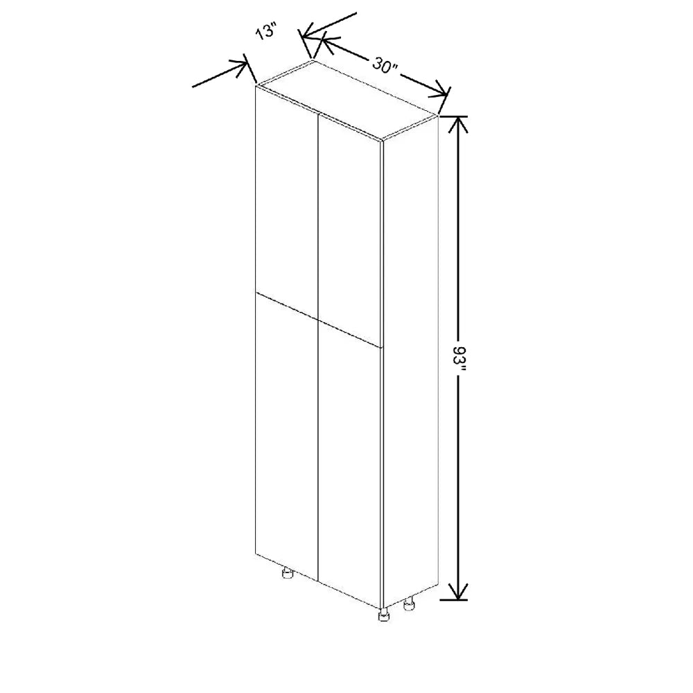 Fabuwood Illume Catalina Grigio Gloss 30" W X 93" H X 13" D Tall Pantry Cabinet