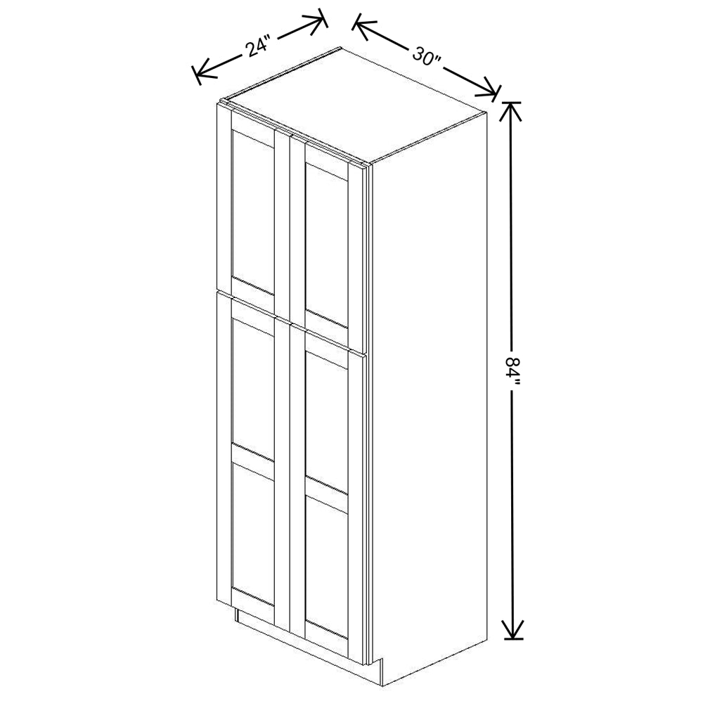 Fabuwood Allure Onyx Frost Tall Pantry 30"W x 84"H Shaker Cabinet