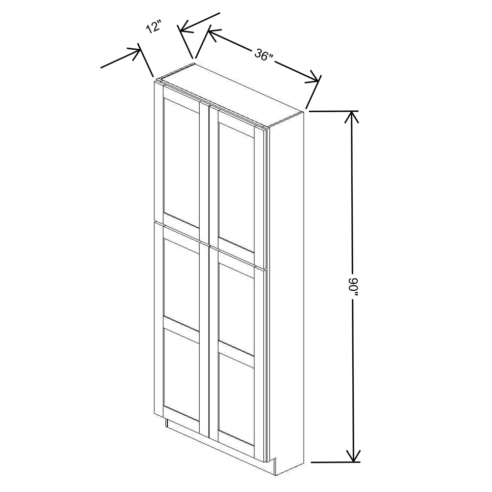 Fabuwood Allure Onyx Frost 36"W X 90"H X 12"D Tall Pantry