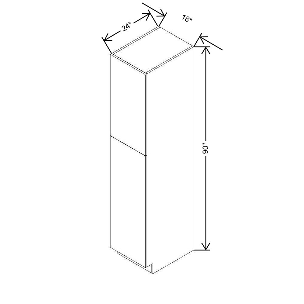CNC Classic Highland White 18" W X 24" D X 90" H Single Door Utility Cabinet Cabinet