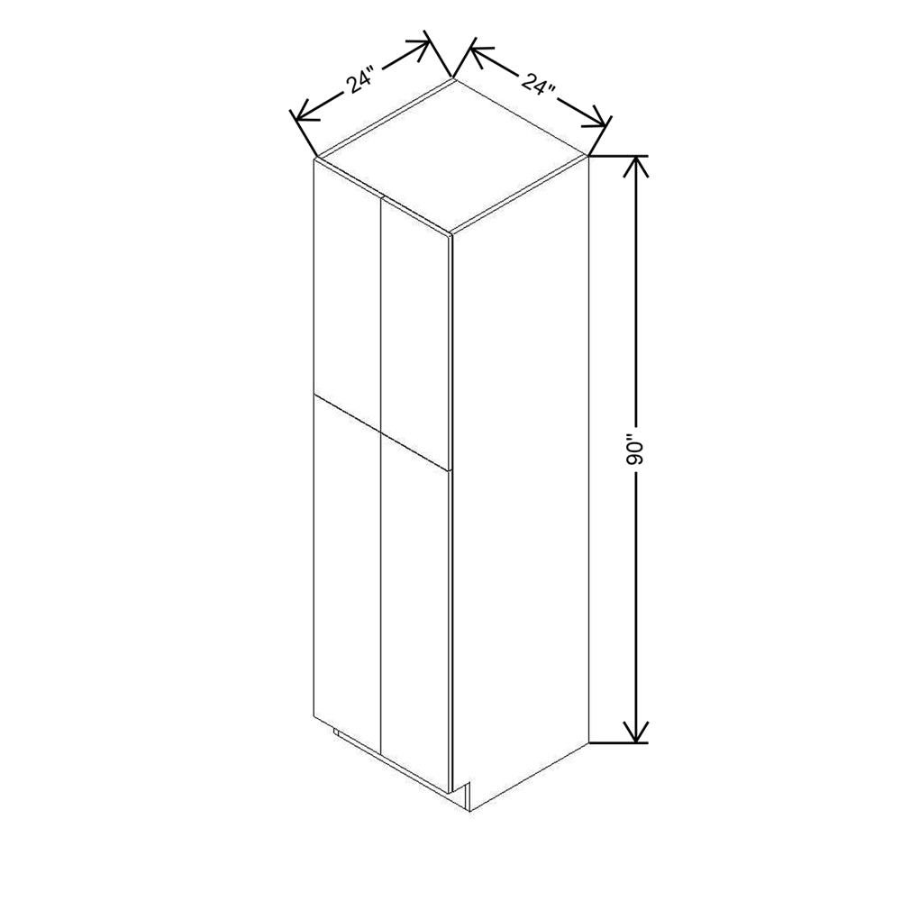 CNC Classic Highland White 24" W X 24" D X 90" H Double Door Utility Cabinet
