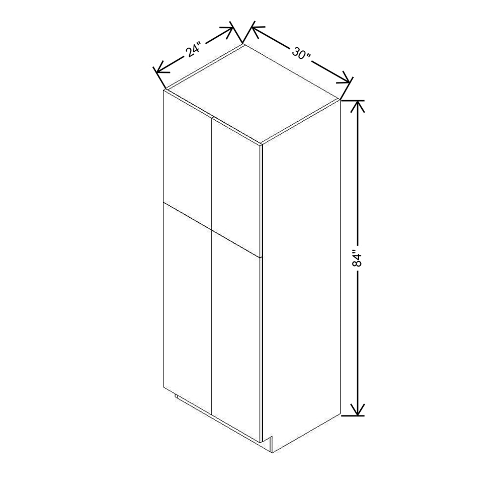 CNC Classic Milano Snow 30" W X 24" D X 84" H Double Door Utility Cabinet