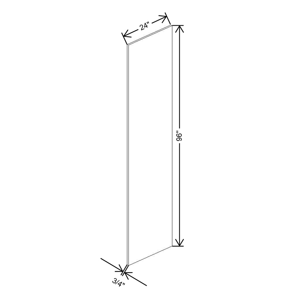 CNC Luxor 5-Piece Smoky Grey 3/4" W X 96" H X 24" D Refrigerator End Panel