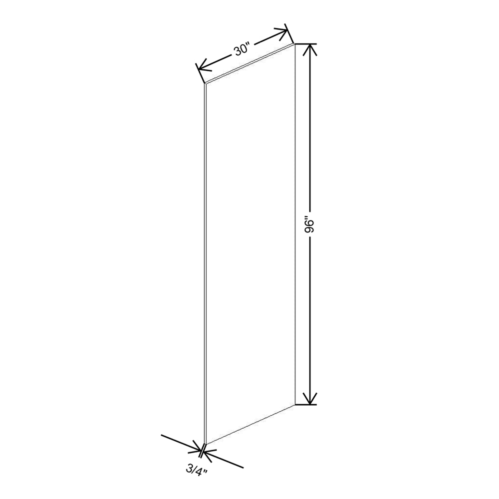 CNC Concord Park Ave Ocean 3/4" W X 96" H X 30" D Refrigerator End Panel