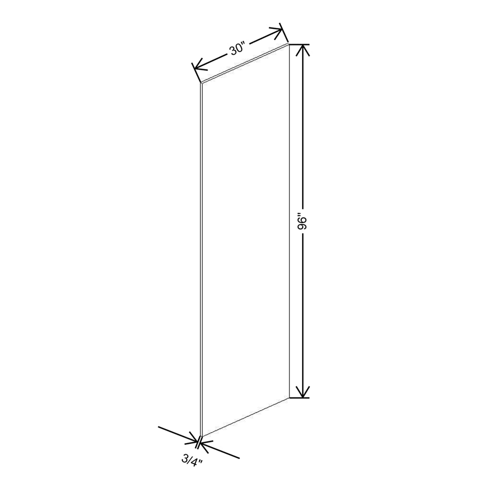 CNC Classic Milano Fossil Grey 3/4" W X 96" H X 30" D End Panel