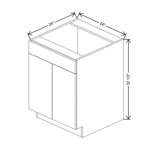 CNC Classic Milano Seaside 24" W Double Door Vanity Sink Base Cabinet