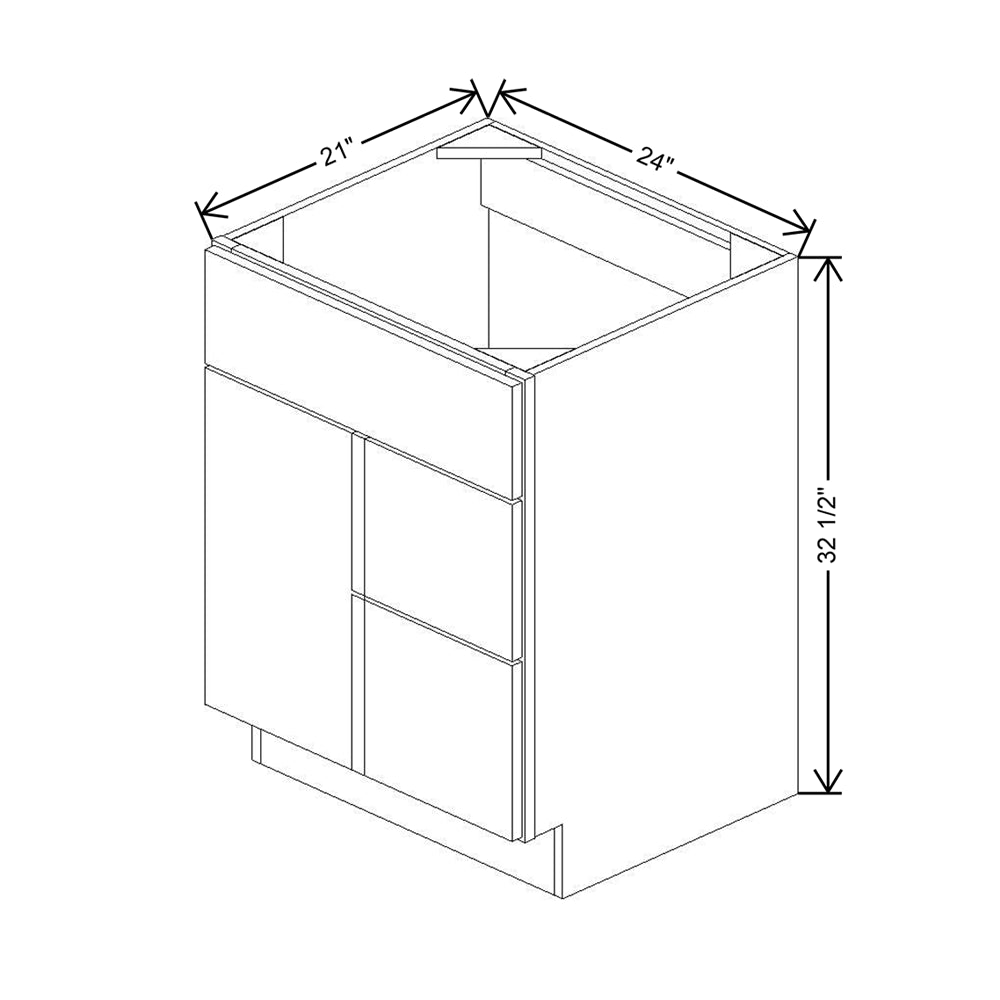 CNC Country Oak Honey 30" W X 32 1/2"H X 18" D Double Door Vanity Sink Base Cabinet