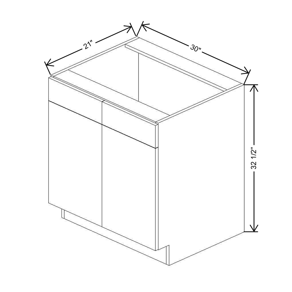 CNC Luxor 5-Piece Smoky Grey 30" W Removable Vanity Base Cabinet