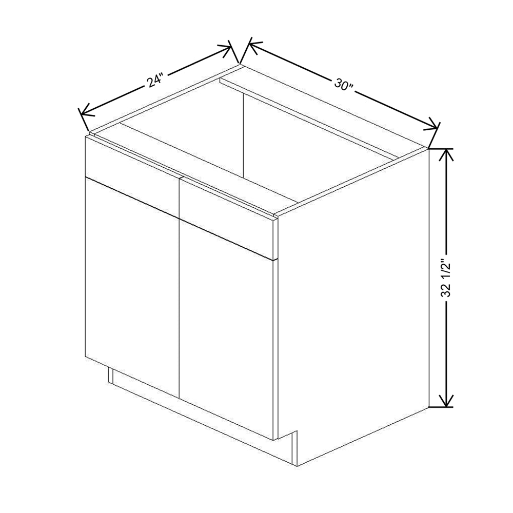 CNC Classic Broadway Silver 30" W Removable Vanity Base Cabinet