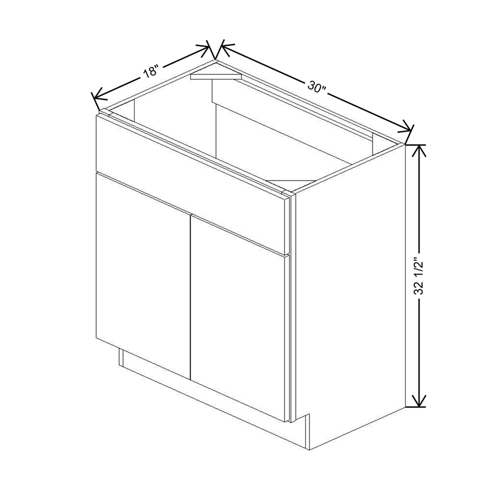 CNC Country Oak Honey 24" W X 32 1/2"H X 18" D Double Door Vanity Sink Base Cabinet