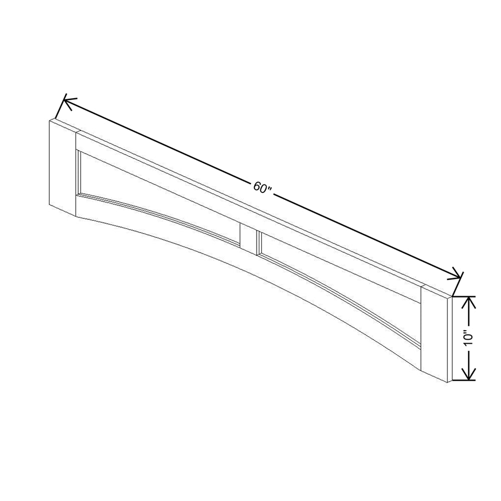CNC Concord Fashion White 60" W Arched Valance Flat Panel