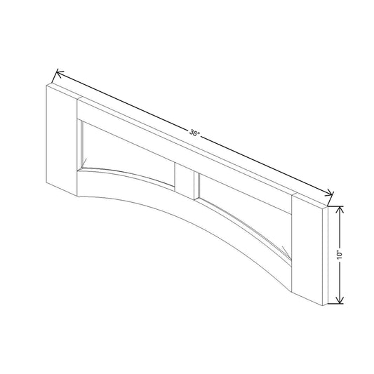 CNC Concord Newport White 36" W Arched Valance Raised Panel
