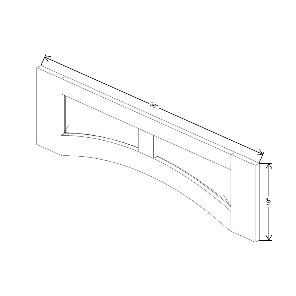 CNC Concord Elegant White 36" W Arched Valance Raised Panel