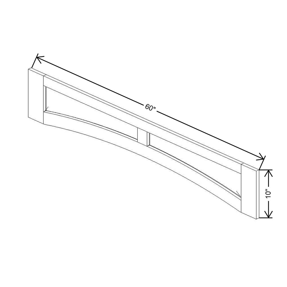 CNC Concord Elegant White 60" W Arched Valance Raised Panel