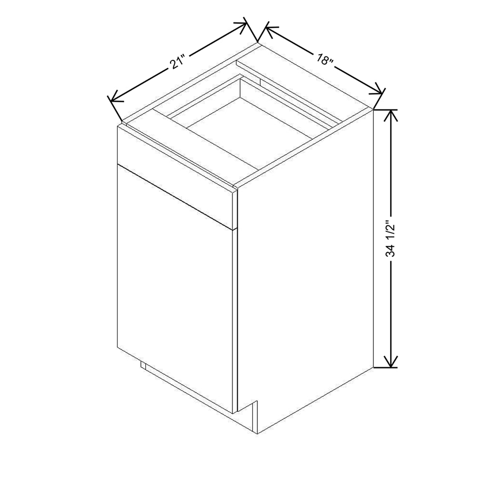CNC Classic Versailles White 18" W Single Door Vanity Base Cabinet