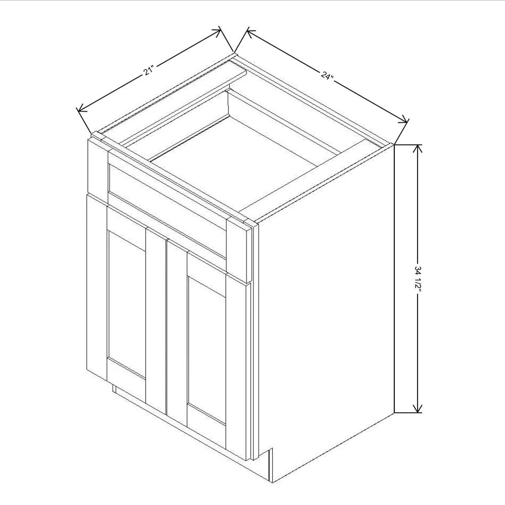 Fabuwood Allure Luna Desert Oak 24" W X 34 1/2" H X 21" D Vanity Base Cabinet