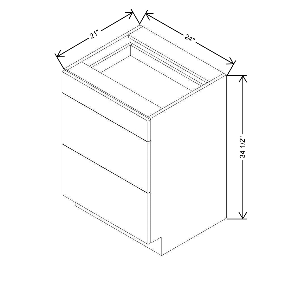 CNC Classic Milano Dune 24" W Vanity Drawer Base Cabinet