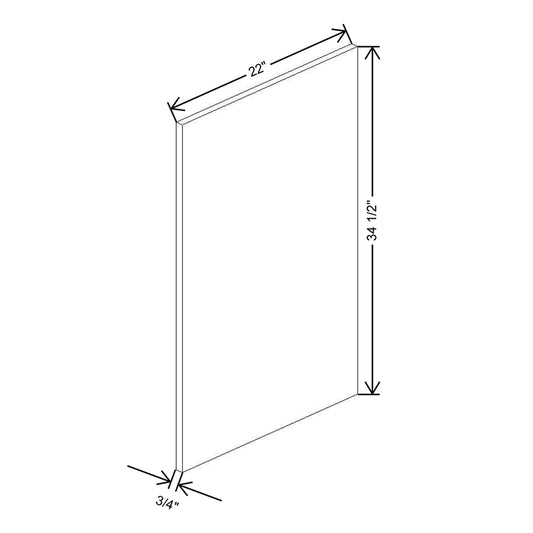 CNC Classic Milano Seaside 3/4" W X 34 1/2" H X 25" D End Panel