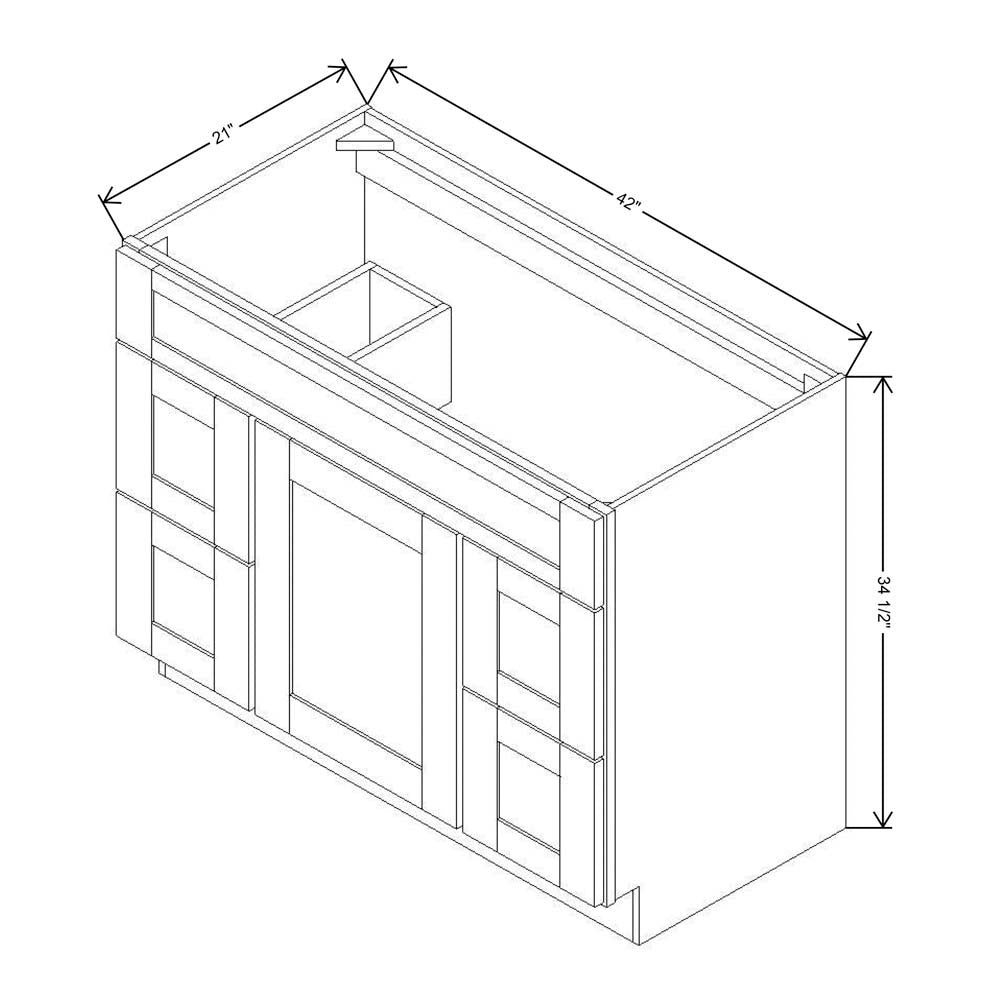 Fabuwood Allure Onyx Horizon 42"W Vanity Combo Single Sink w/4 Drawers