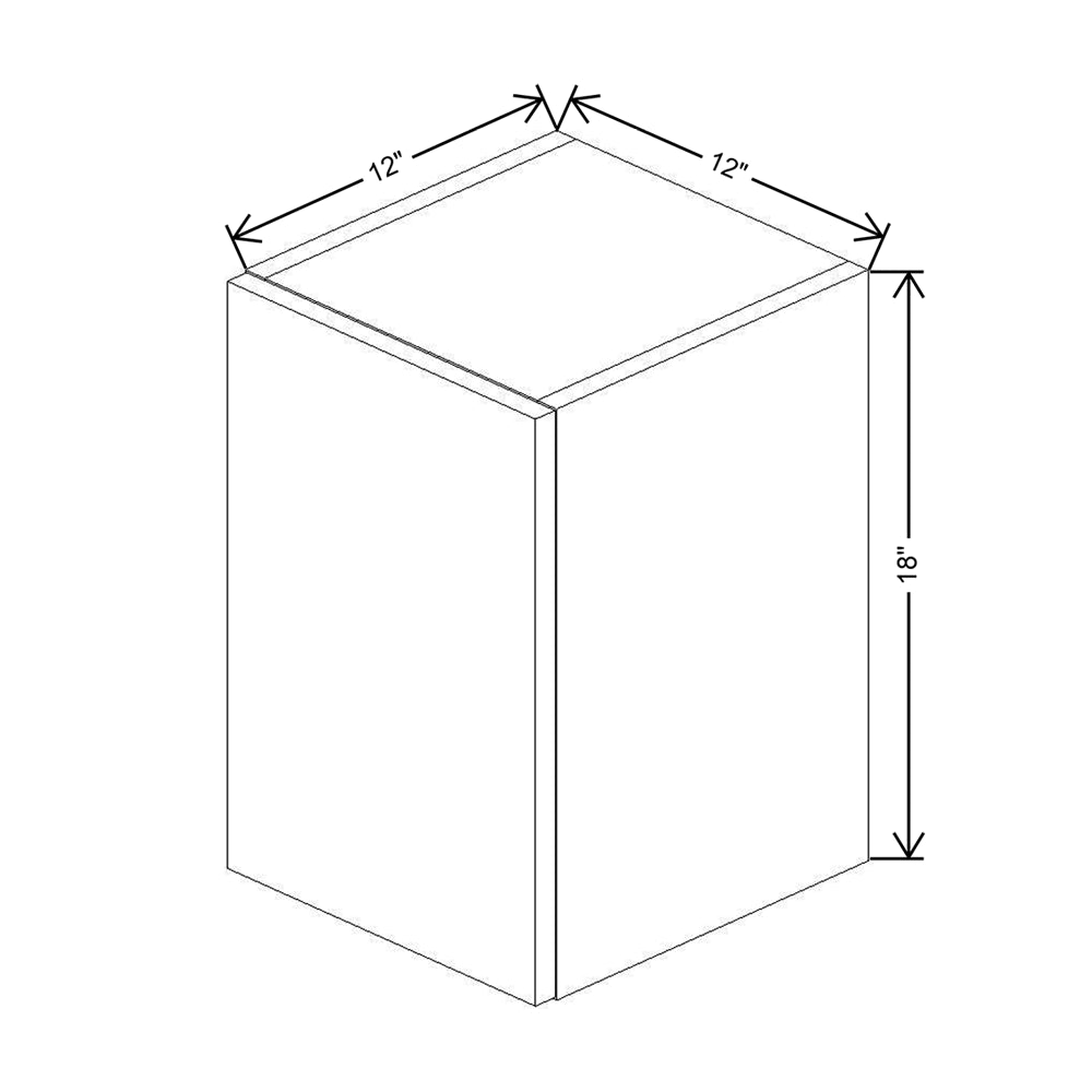 CNC Concord Elegant White 12" W X 18" H Single Door Wall Cabinet