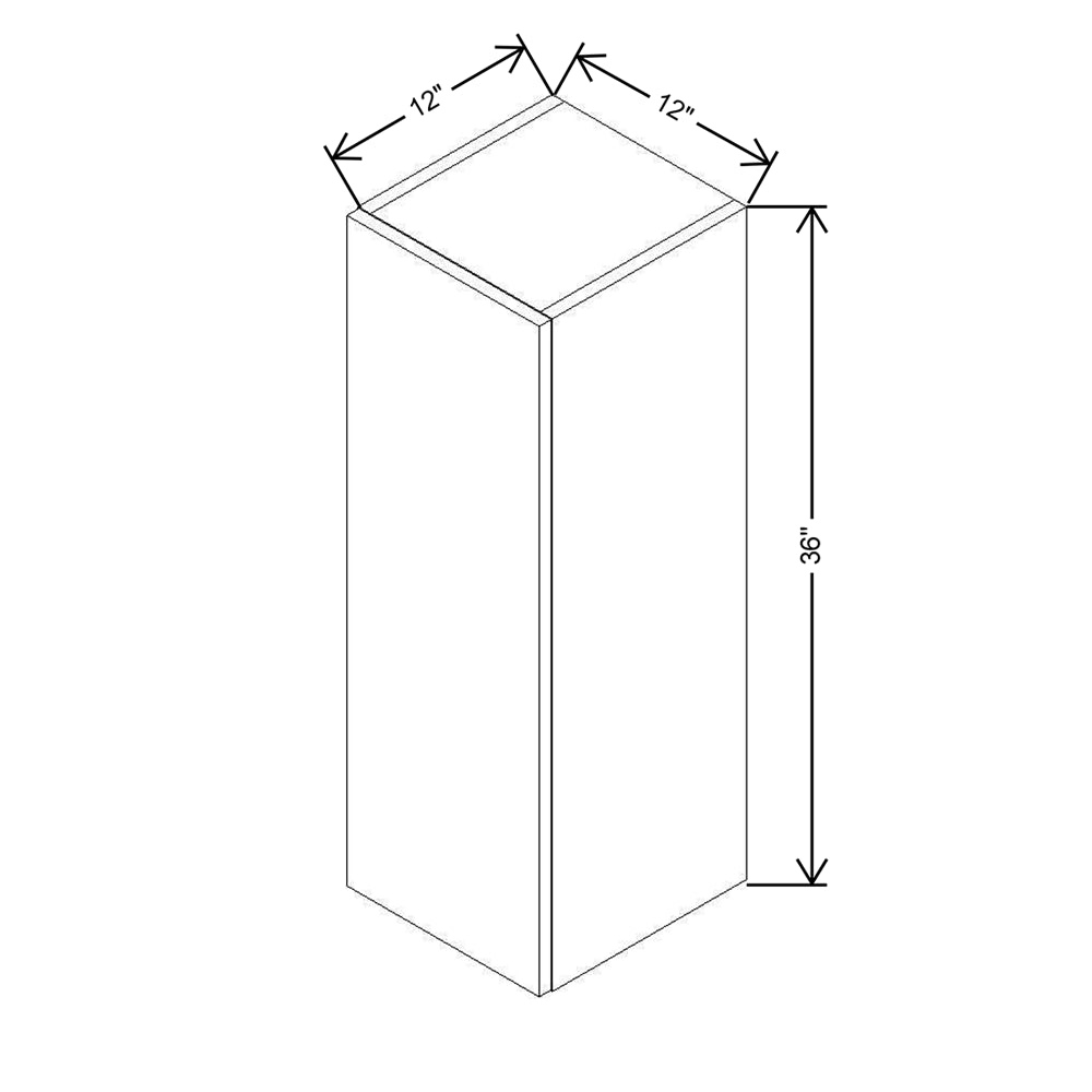 CNC Concord Elegant Ocean 12" W X 36" H Single Door Wall Cabinet