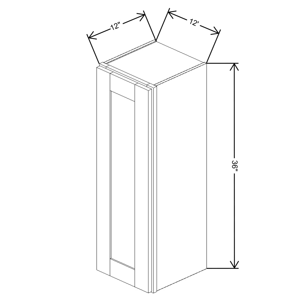 Fabuwood Allure Luna Kona Wall 12"W x 36"H Shaker Cabinet