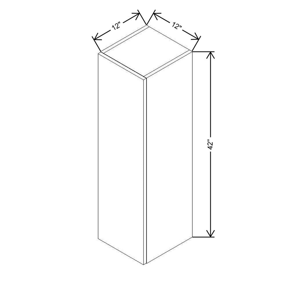 CNC Concord Elegant Ocean 12" W X 42" H Single Door Wall Cabinet