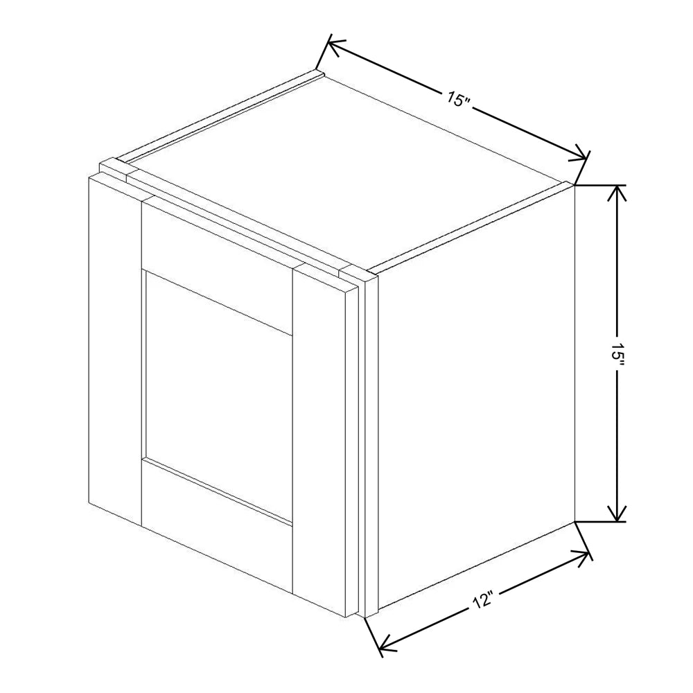 Fabuwood Allure Luna Desert Oak 15" W X 15" H X 12" D Single Door Wall Cabinet