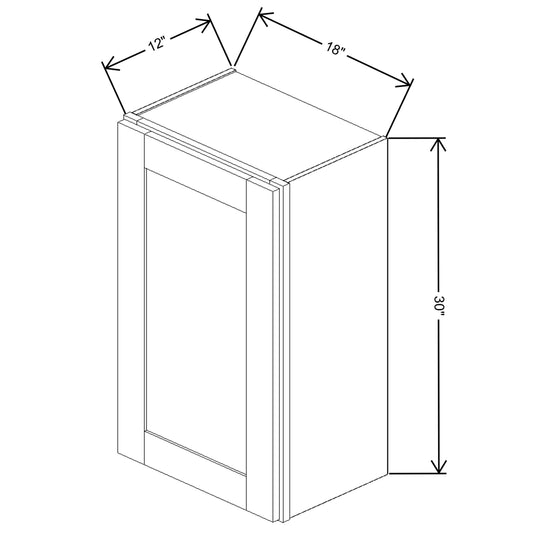 Fabuwood Allure Galaxy Dove Wall 18"W x 30"H Shaker Cabinet