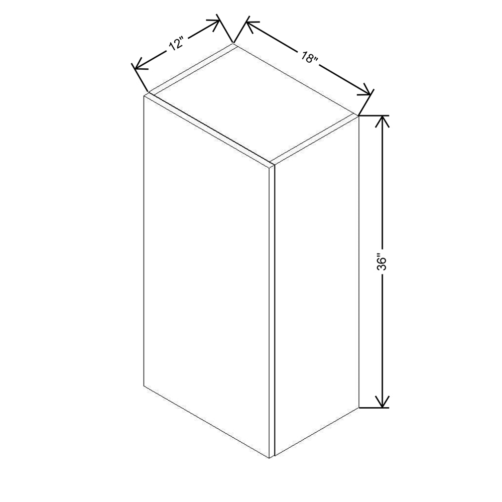 CNC Concord Newport White 18" W X 36" H Single Door Wall Cabinet