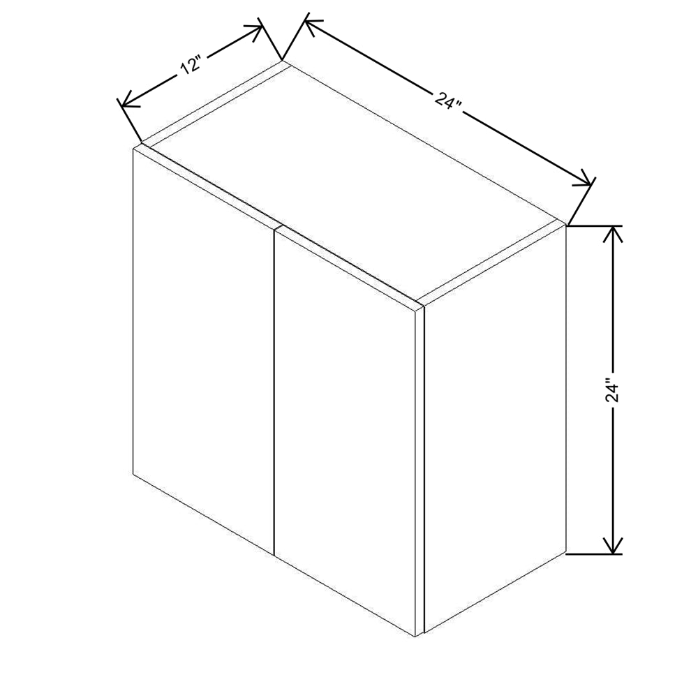 CNC Concord Newport White 24" W X 24" H Double Door Wall Cabinet