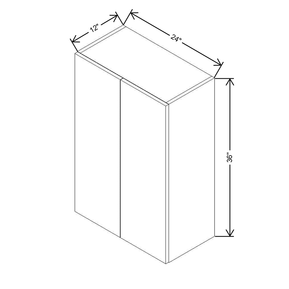 CNC Concord Newport White 24" W X 36" H Double Door Wall Cabinet