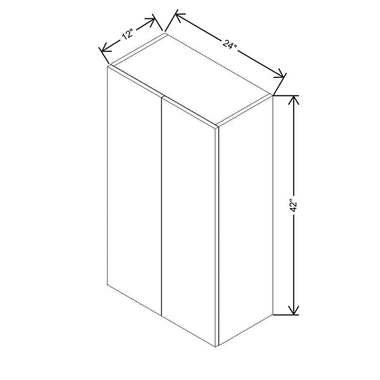 CNC Concord Newport White 24" W X 42" H Double Door Wall Cabinet