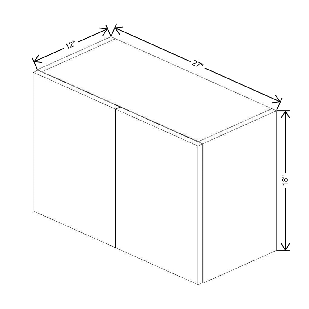 CNC Luxor White 27" W X 18" H Double Door Wall Cabinet